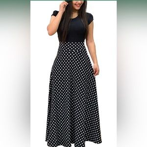 Empire waist polka dot maxi dress!